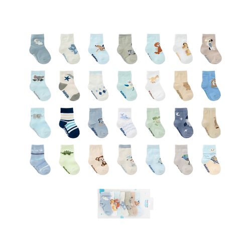 Kit meia semaninha estampada C/7 prs 16-20 masc Pimpolho