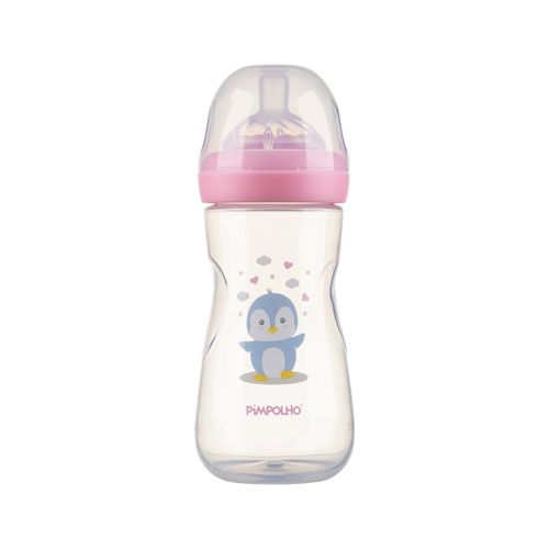 Mamadeira Serena Pinguim rosa 330ML Pimpolho