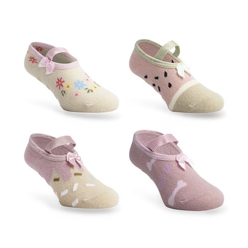 Meia sapatilha colorida antiderrapante 21-25 feminino Pimpolho