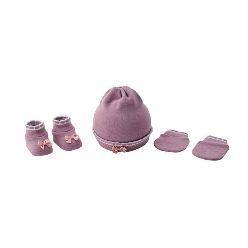 Kit gorro luva e sapato RN feminino Pimpolho