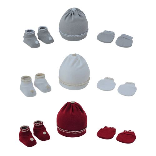 Kit gorro luva e sapato RN unissex Pimpolho