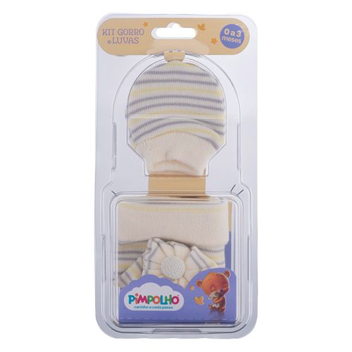 Kit gorro e luva RN masculino Pimpolho