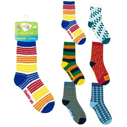 Meia felpuda 31-34 masculina Pimpolho