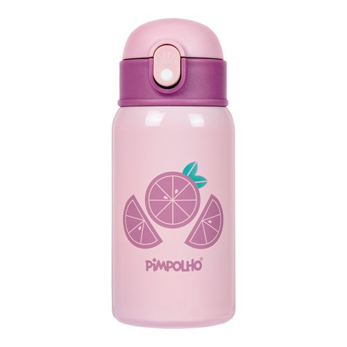 Garrafa térmica inox 400ML com canudo feminino Pimpolho