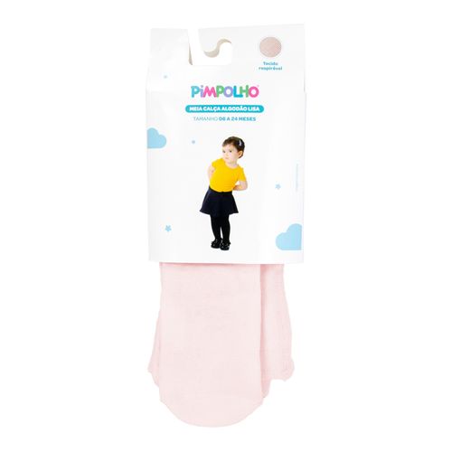 Meia calça algodão lisa 06 A 24 Meses feminino Pimpolho