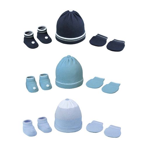 Kit gorro luva e sapato RN masculino Pimpolho