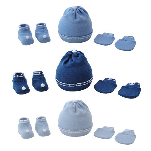 Kit gorro luva e sapato RN masculino Pimpolho