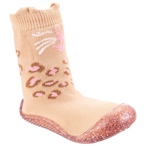 Meia comfort ludica marrom tigresa feminina Pimpolho