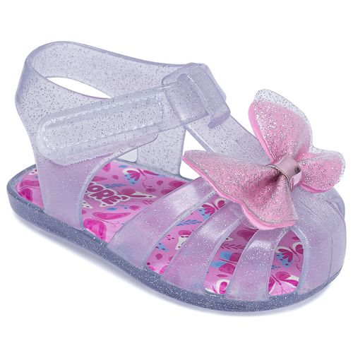 Sandália infantil mimo glitter prata