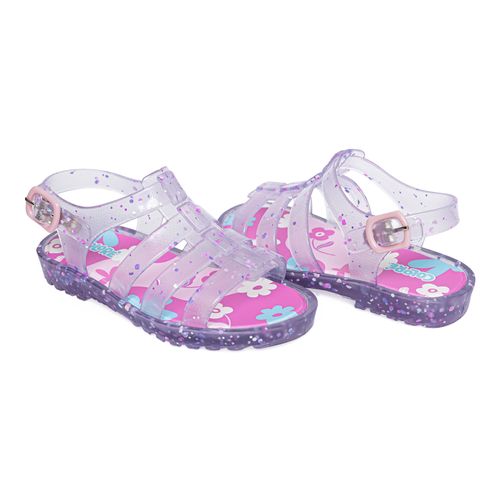 Sandália infantil gladiadora  lilas glitter