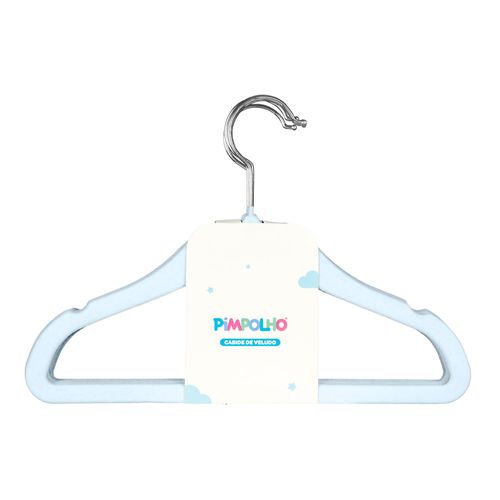 Cabide de veludo infantil kit C/5 peças Tam: 30 x 21 x 1 masculino Pimpolho