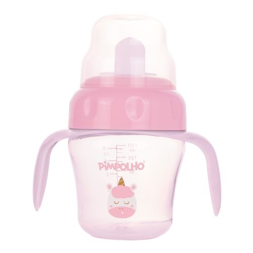 Copo de treinamento com alça e bico flexível 150ML unicórnio feminino Pimpolho