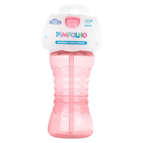 Garrafa colorida C/canudo 270ML feminino Pimpolho