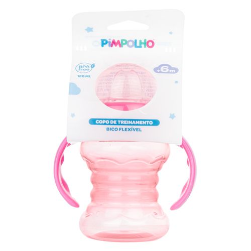 Copo C/alça e bico de silicone 120ML feminino Pimpolho