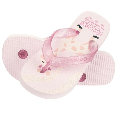 Sandália praiana kids Rosa/Girafa feminino Pimpolho