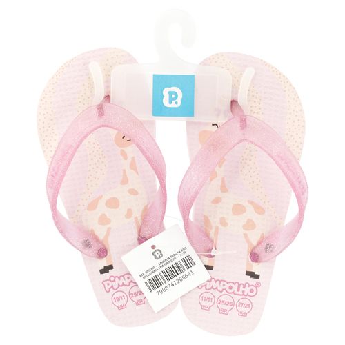 Sandália praiana kids Rosa/Girafa feminino Pimpolho