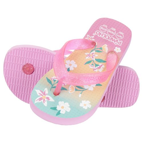 Sandália praiana kids Rosa/Flor feminino Pimpolho