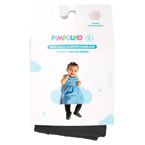 Meia calça algodão canelada 00 A 05 Meses feminino Pimpolho