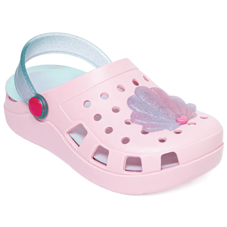 Sandália infantil  babuche colore rosa