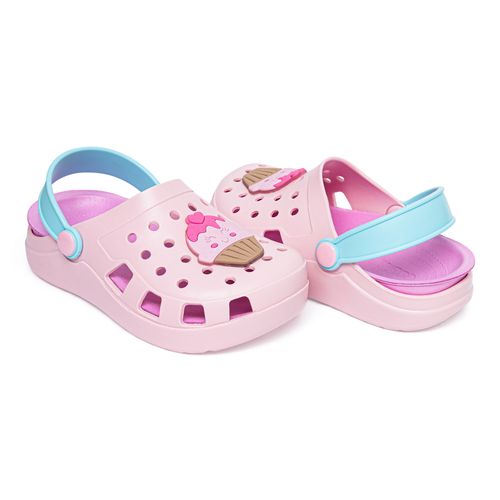 Sandália infantil  babuche colore rosa