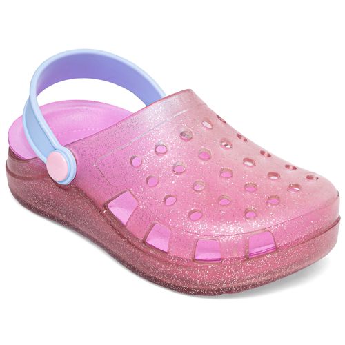 Sandália infantil  babuche colorerosa glitter