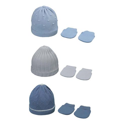 Kit gorro e luva RN masculino Pimpolho