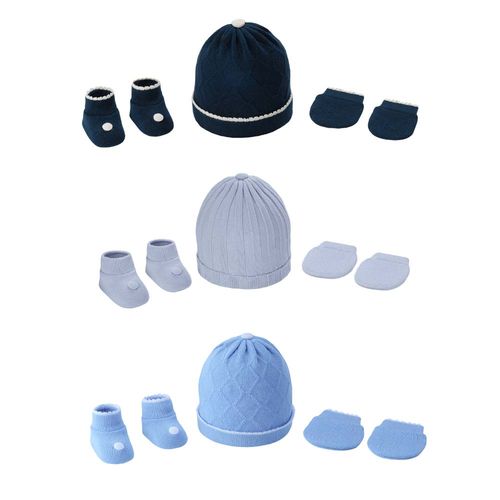 Kit gorro luva e sapato RN masculino Pimpolho