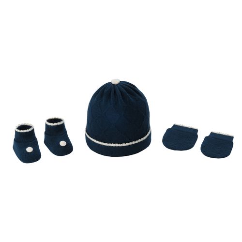 Kit gorro luva e sapato RN masculino Pimpolho