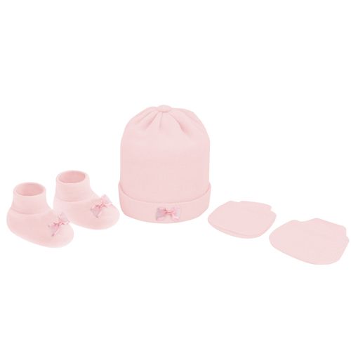 Kit gorro luva e sapato RN feminino Pimpolho