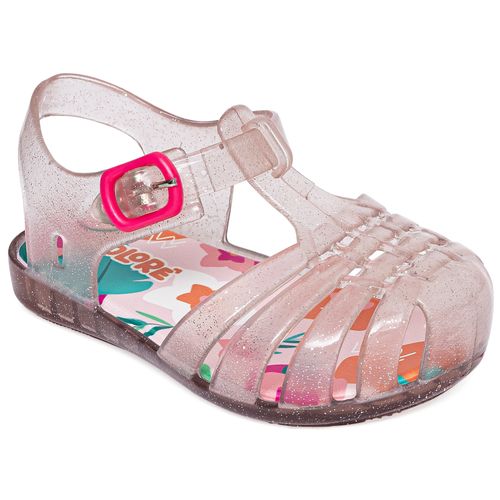 Sandália infantil charme rosa glitter