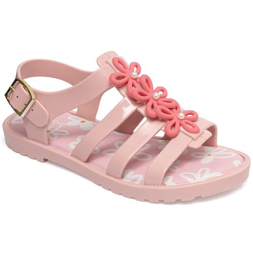 Sandália gladiadora infantil coral