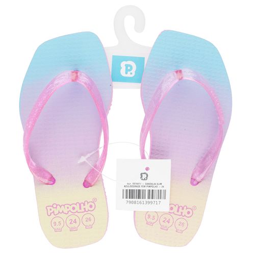 Chinelo quadradinho slim Rosa/Degrade fem Pimpolho