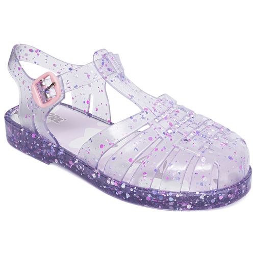 Sandália infantil charme lilas glitter