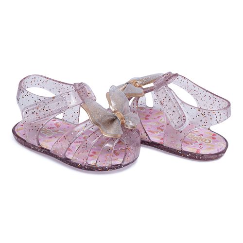 Sandália infantil mimo glitter cobre