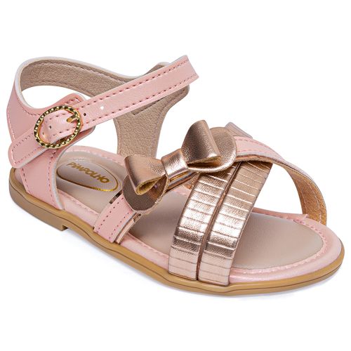 Sandália infantil glam Pimpolho salmão