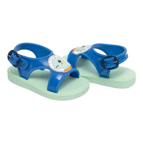 Sandalia infantil tic tac Pimpolho papete azul/verde