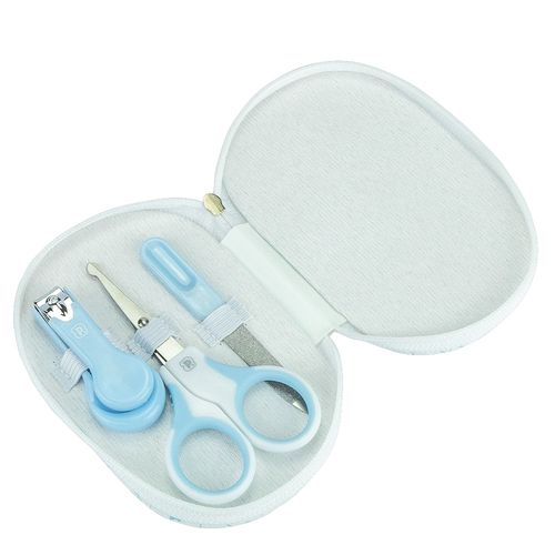 kit cuidados com bebê 3 peças + necessaire: tesoura, cortador e lixa de unha masculino Pimpolho