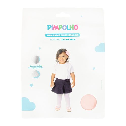 Meia calça poliamida lisa 02 A 03 anos feminino Pimpolho