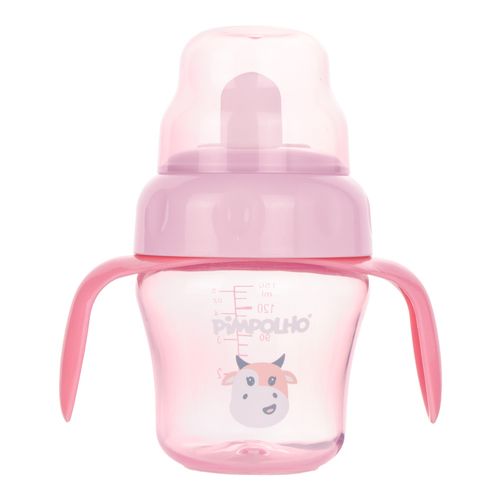 Copo de treinamento com alça e bico flexível 150ML vaquinha feminino Pimpolho