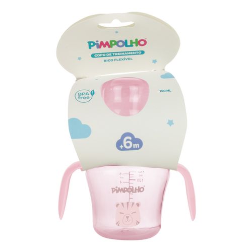 Copo de treinamento com alça e bico flexível 150ML tigresa feminino Pimpolho