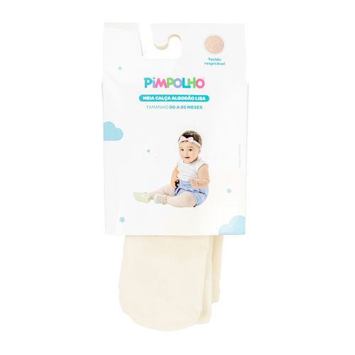 Meia calça algodão lisa 00 A 05 Meses feminino Pimpolho