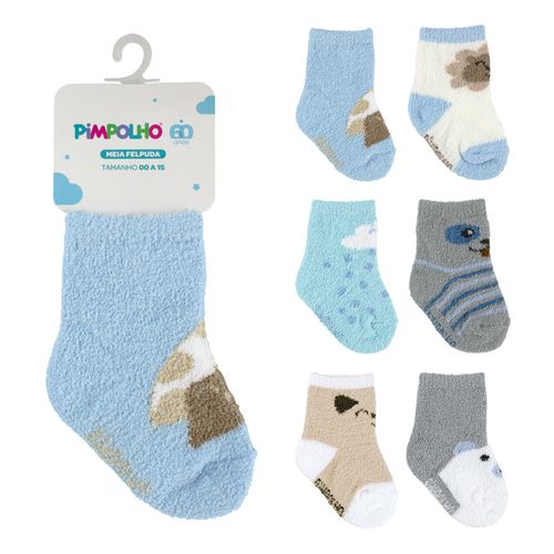 Meia felpuda 00-15 masculina Pimpolho