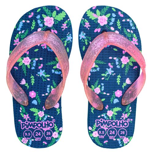 Sand praiana kids Marinho/Flores fem Pimpolho