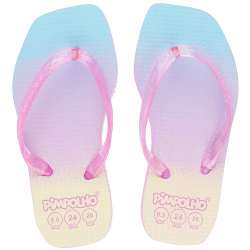 Chinelo quadradinho slim Rosa/Degrade fem Pimpolho