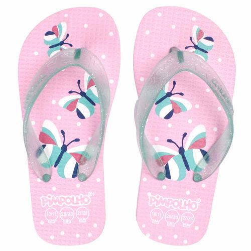 Sand praiana kids Rosa/Borboleta fem Pimpolho