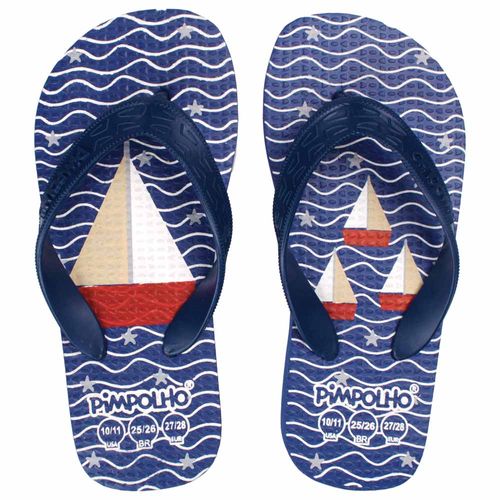 Sand praiana kids Azul/Barco masc Pimpolho
