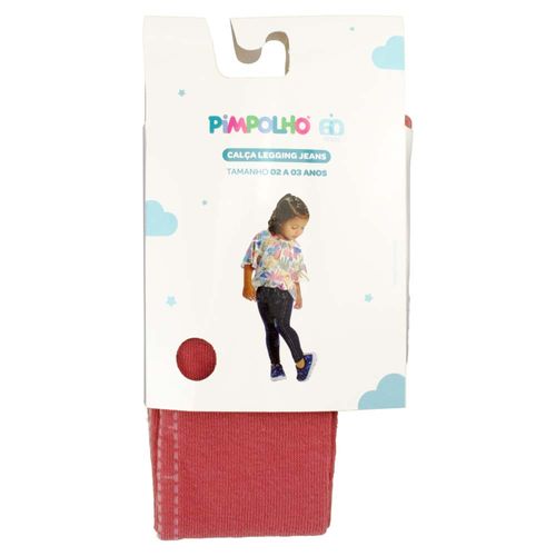 Calça legging jeans 02-03 anos feminino Pimpolho
