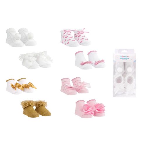 Kit meia festinha infantil C/2 prs RN feminino Pimpolho