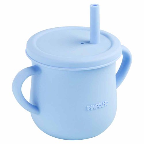 Copo de silicone com canudo soft 150ML masculino Pimpolho