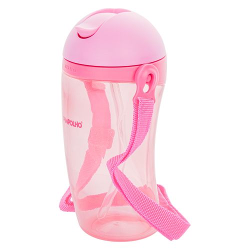 Copo inclinado C/canudo e cordinha 380 ML feminino Pimpolho